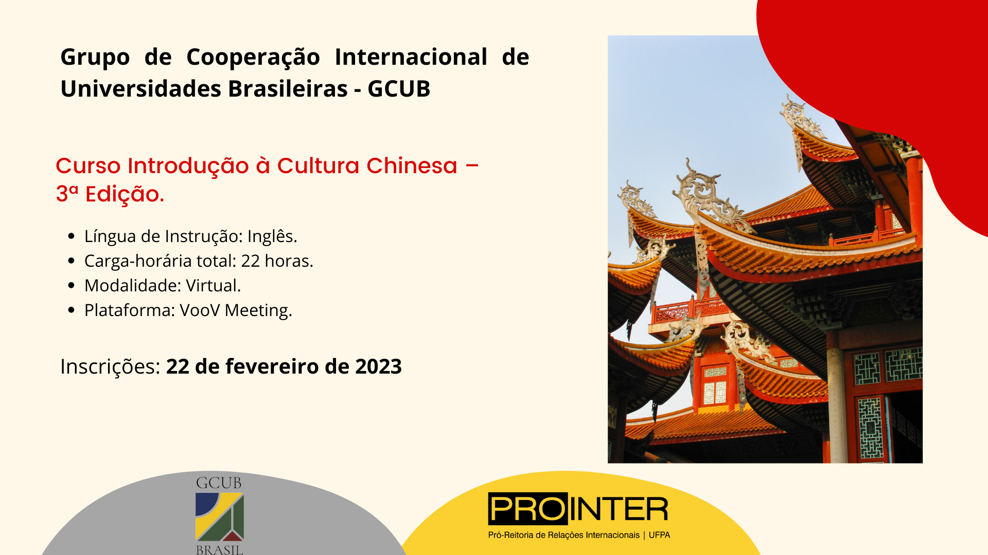 Grupo de Cooperação Internacional de Universidades Brasileiras – GCUB: Curso Introdução à Cultura Chinesa – 3ª Edição