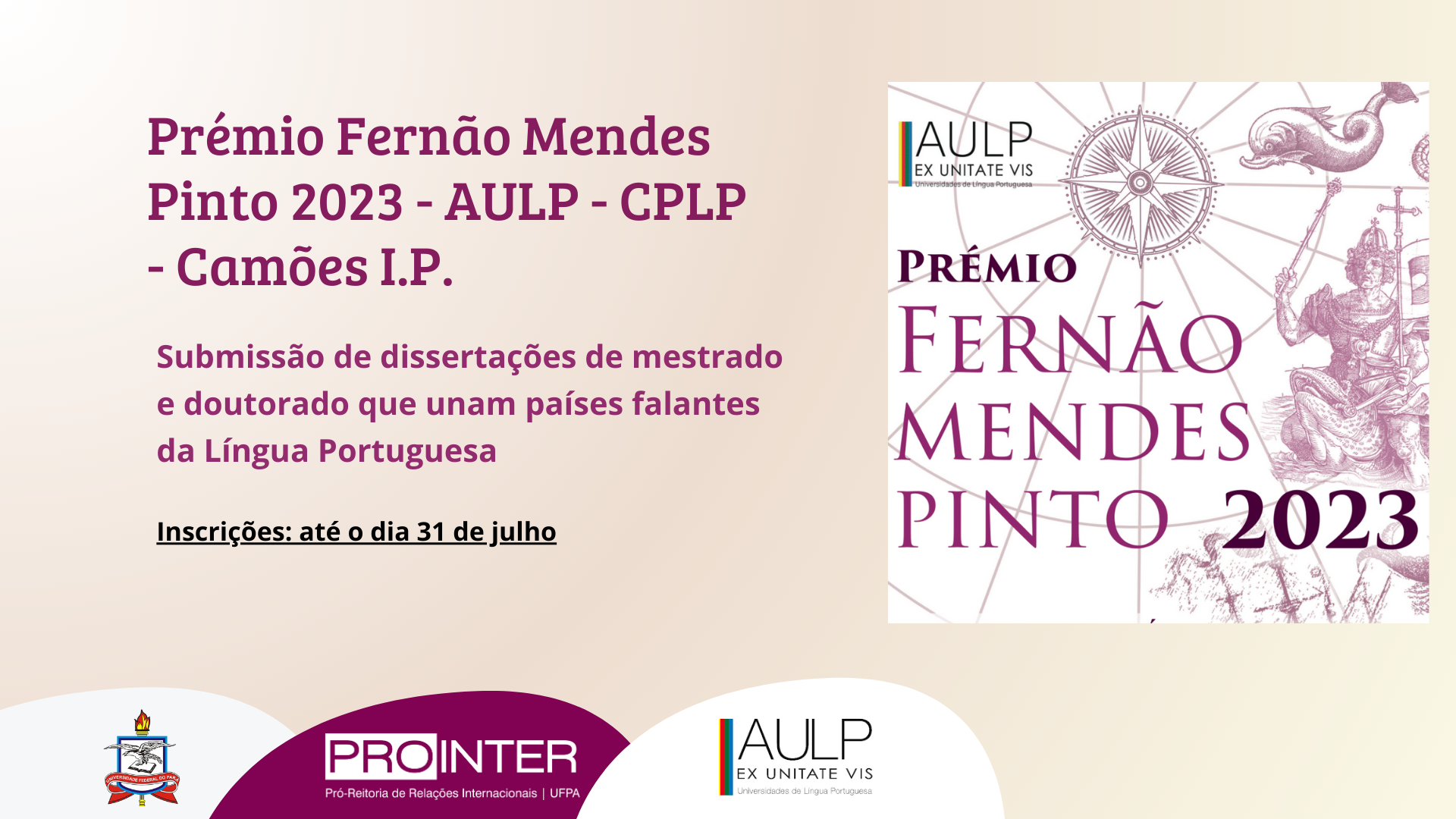 Prêmio Fernão Mendes Pinto 2023 - AULP - CPLP - Camões I.P.