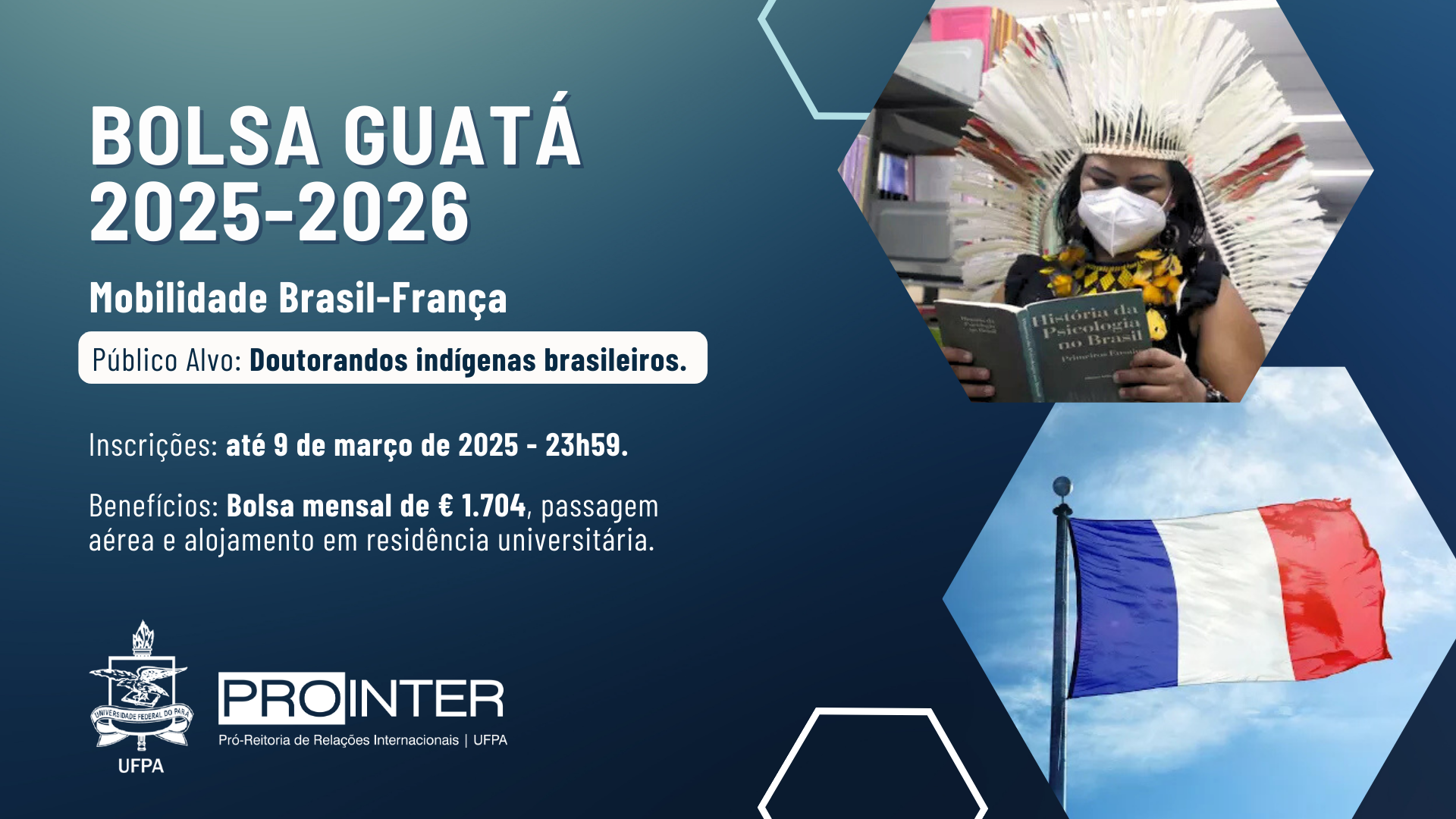 Bolsa Guatá 2025-2026: Mobilidade de doutorandos indígenas brasileiros na França