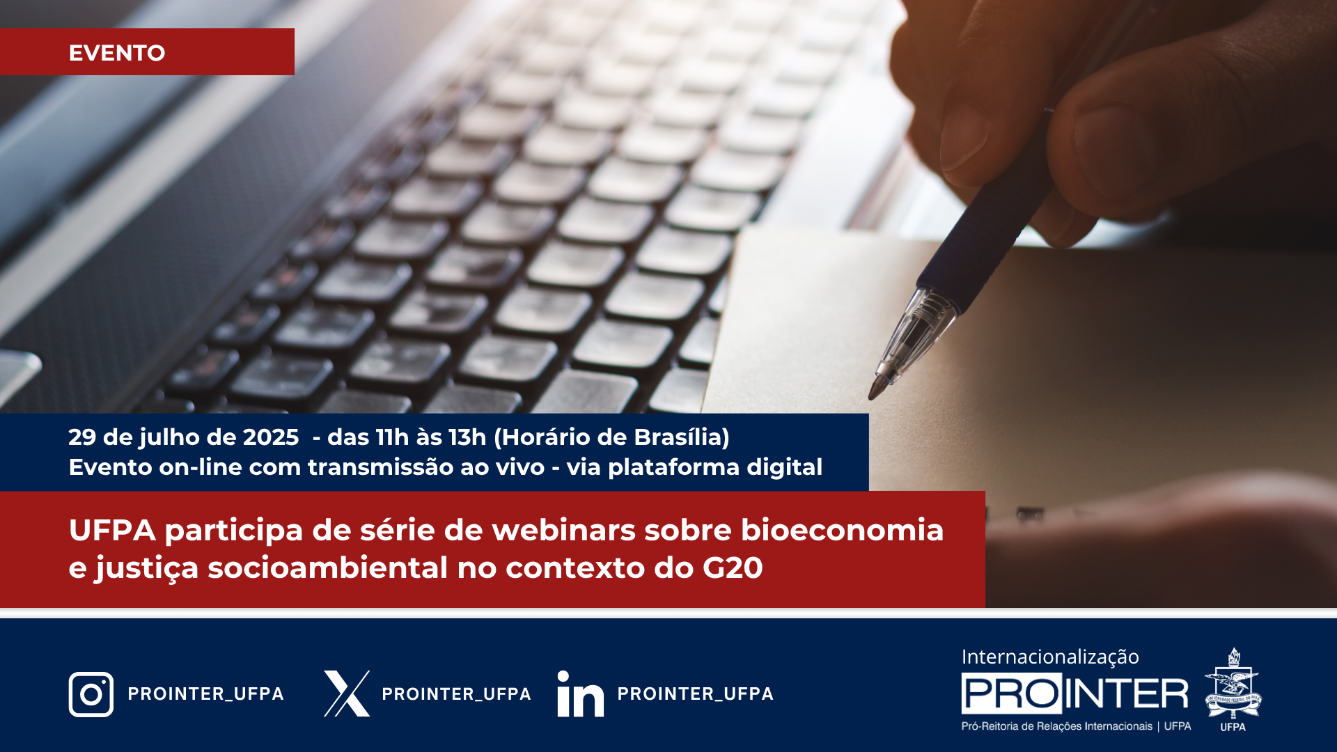 UFPA participa de série de webinars sobre bioeconomia e justiça socioambiental no contexto do G20